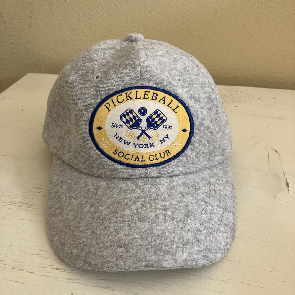 Anthropologie Pickleball Social Club Hat Gray Terry Cloth Adjustable Cap